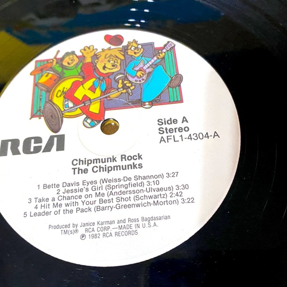 CHIPMUNK ROCK 80’s ALVIN, SIMON & THEODORE VINYL RCA RECORD ALBUM & SLEEVE 12” - Picture 6 of 15